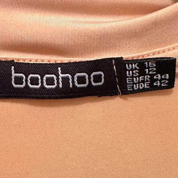 Boohoo Beige Ruched Dress & Cardigan Set – Size US 12 - Picture 8 of 10